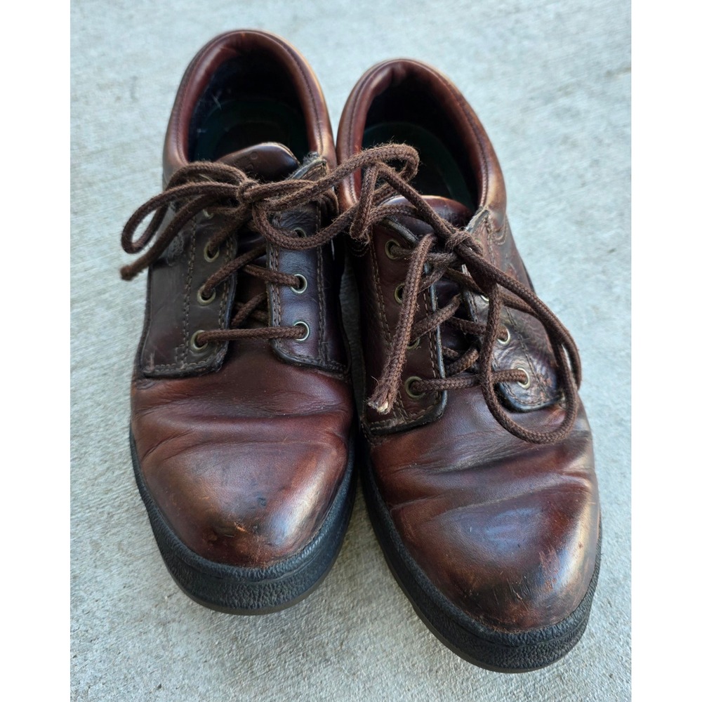 Vintage Timberland Mens Brown Leather Oxford Shoes Lace Up Low Top 64382 Size 9M